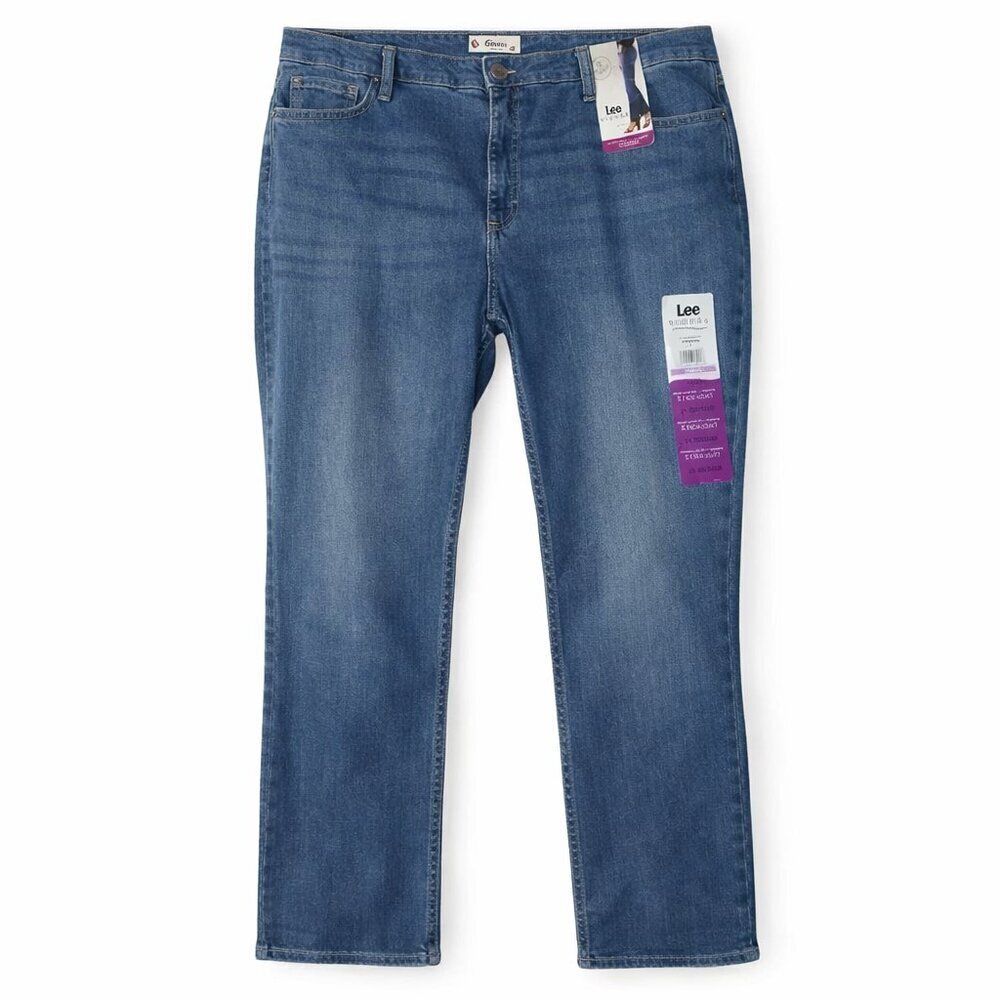 NWT LEE Riders Regular Fit Midrise Straight Medium Wash Jeans Plus Size 24 Mediu